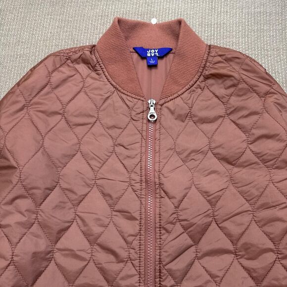 Dark Pink Cropped quilted liner jacket, boxy oversized fit puffer coat fall vibe - Picture 2 of 5